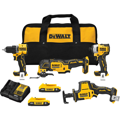 ATOMIC Cordless Brushless 4-Tool Combo Kit, Lithium-Ion, 20 V Groupe Generik
