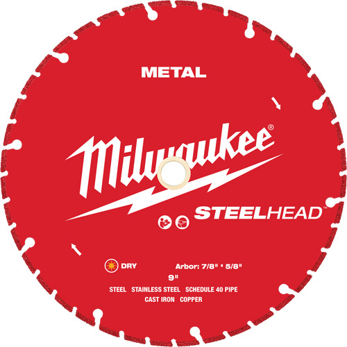 Lame de coupe diamant&eacute;e STEELHEAD, 9", Pour M&eacute;tal Groupe Generik
