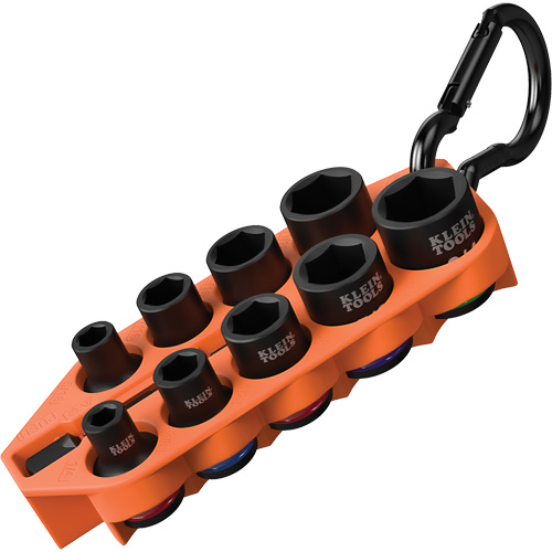 Grab-And-Go Impact Socket Set, SAE, 10 Pcs, Impact, 3/8" Drive Size Groupe Generik