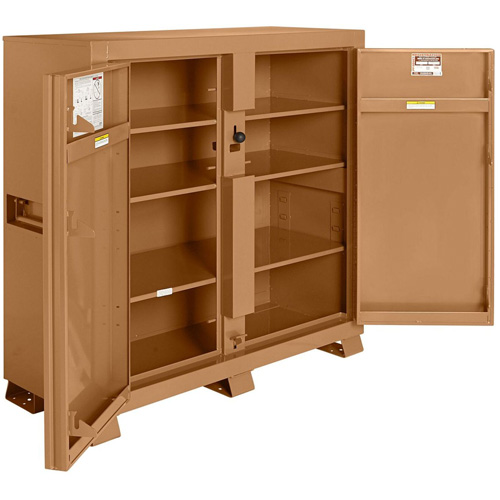 Model 109 Jobsite Cabinet with Padlock, Steel, 47.5 Cubic Feet, Tan Groupe Generik