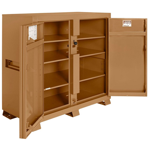 Model 139 Jobsite Cabinet with Padlock, Steel, 59.4 Cubic Feet, Tan Groupe Generik