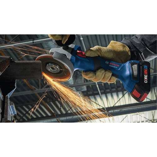 Rectifieuse angulaire sans balais avec interrupteur coulissant, Roue de 4-1/2", 18 V Groupe Generik