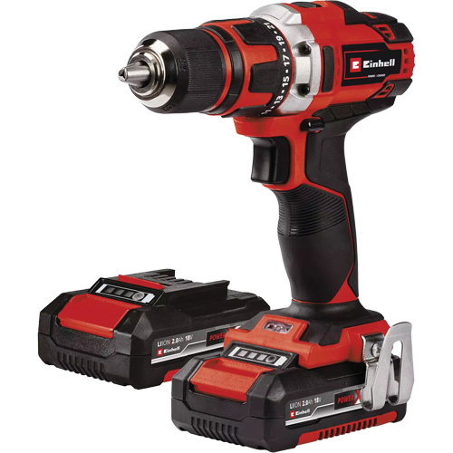 Cordless Drill/Driver Kit, Lithium-Ion, 18 V, 1/2" Chuck, 354 in-lbs Torque Groupe Generik