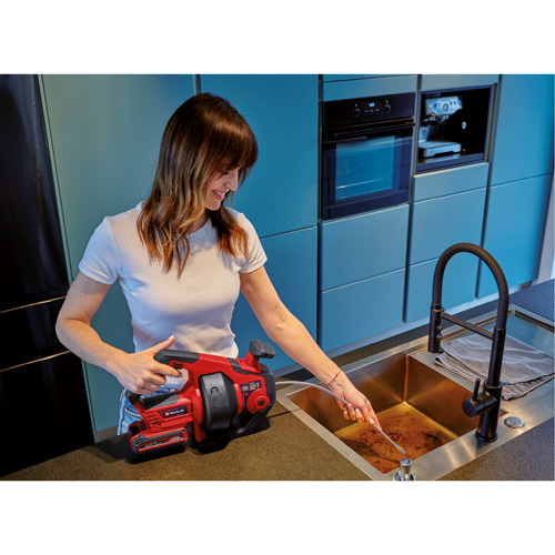 TE-DA 18/760 Li 18V Cordless Drain Auger (Tool Only), Powered, 25' Cable Length, 1/4" Cable Diameter Groupe Generik
