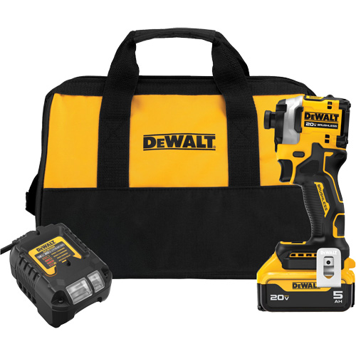 ATOMIC Brushless Cordless 3-Speed Impact Driver Kit, 1/4", 1825 in-lbs Max. Torque, 20 V, Lithium-Ion Groupe Generik