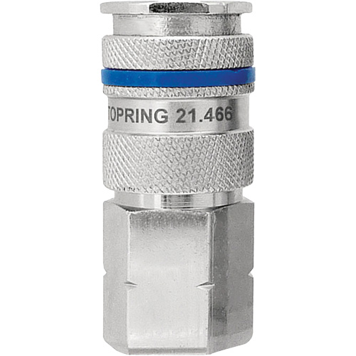 Raccord industriel rapide QUIKSILVER, Laiton nickel&eacute;, 3/8", NPT femelle, 435 PSI Groupe Generik