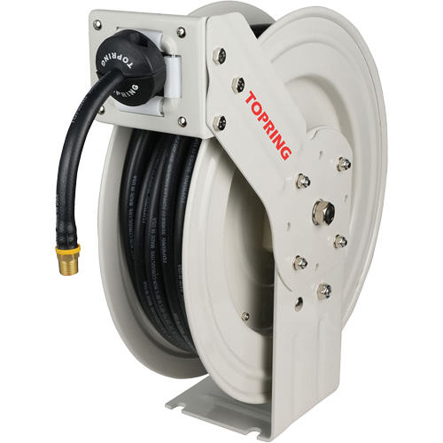 MAXREEL Single-Arm Automatic Rewind L Hose Reel with Rubber Hose, Air, 3/8" x 50', Single Hose, 250 PSI Groupe Generik
