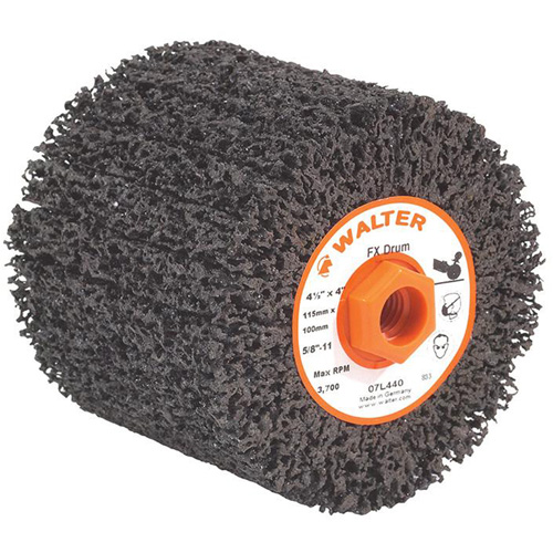 Tambour de finition FX, 4-1/4" dia. x 4" la, 5/8"-11 Arbre, Grain Cors&eacute; Groupe Generik