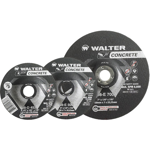 Depressed Centre Grinding Wheels - Concrete Type 27, 4-1/2" x 1/8", 7/8" Arbor, Type 27 Groupe Generik