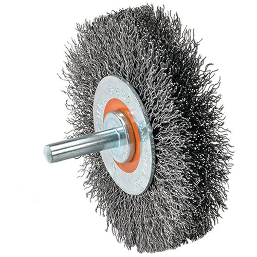 Mounted Crimped Wire Wheel, 1-3/8" Dia., 0.008" Fill Groupe Generik