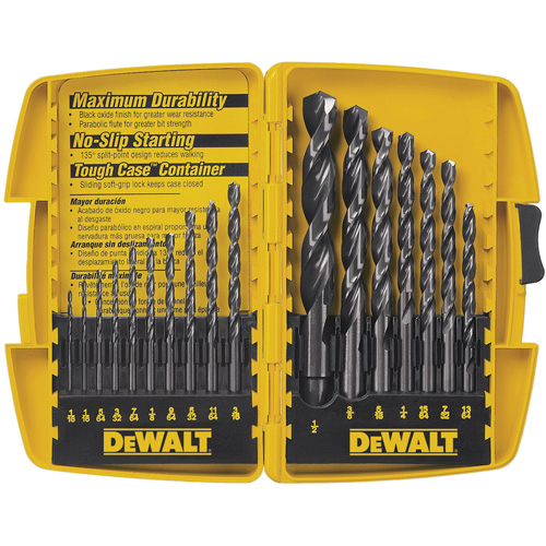 Jobber Drill Bit Set, 17 Pieces, High Speed Steel Groupe Generik