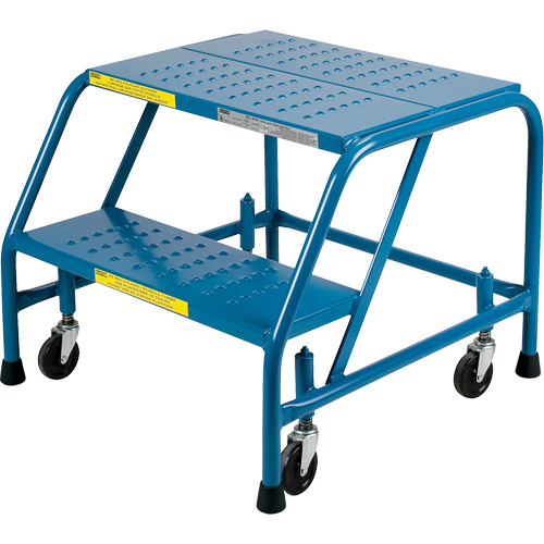 Escabeau roulant, 2 marches, Largeur de la marche 18", Hauteur de la plateforme 19", Acier Groupe Generik