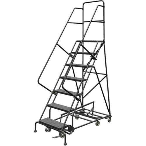 &eacute;chelles roulantes multidirectionnelles, 7 marches, Largeur de la marche 24", Hauteur de la plateforme 70", Acier Groupe Generik