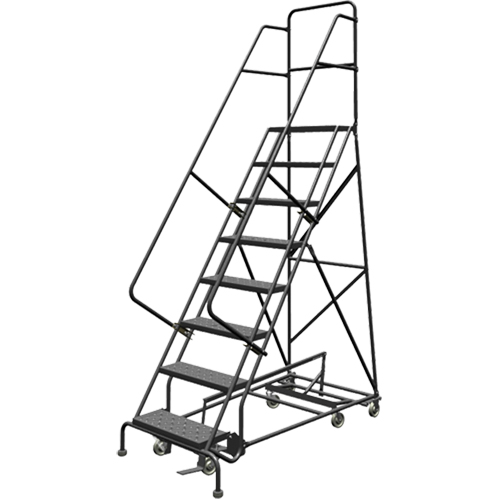 &eacute;chelles roulantes multidirectionnelles, 8 marches, Largeur de la marche 24", Hauteur de la plateforme 80", Acier Groupe Generik