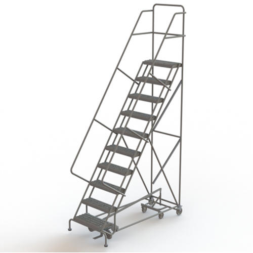&eacute;chelles roulantes multidirectionnelles, 10 marches, Largeur de la marche 24", Hauteur de la plateforme 100", Acier Groupe Generik