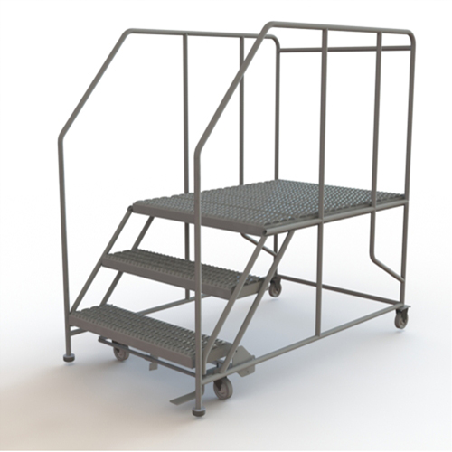 Plateforme de travail mobile, Acier, 3 Marches, 30" ha, 48" p, 36" Marche, Stri&eacute; Groupe Generik