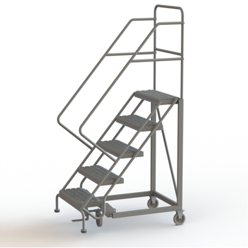 Safety Slope Rolling Ladder, 5 Steps, Serrated, 50° Incline, 50" High Groupe Generik