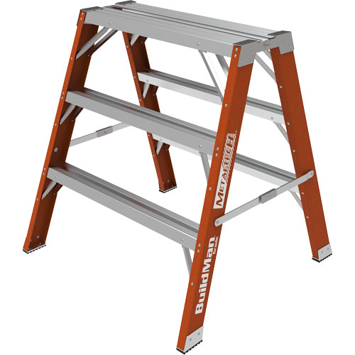 Escabeau chevalet &eacute;tabli Buildman, 3' ha x 34,75" la x 33,25" pr, Capacit&eacute; de 300 lb, Fibre de verre Groupe Generik
