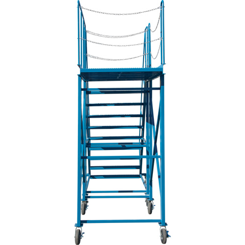 &eacute;chelle &agrave; neige, Acier, 10 Marches, 99" ha, 85-1/2" p, 48" Marche, Stri&eacute; Groupe Generik