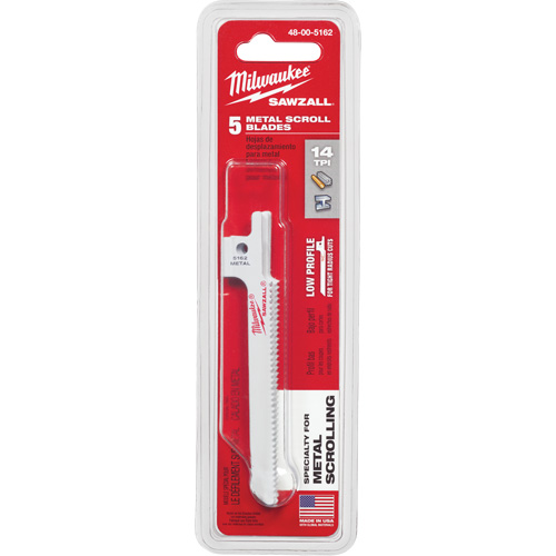 Lame de scie alternative Sawzall, Bim&eacute;tal, 14 Dents par pouce, 3-5/8" lo x 5/16" la Groupe Generik