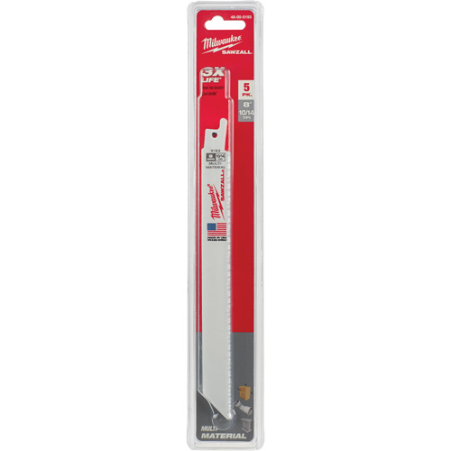 Lame de scie alternative Sawzall, Bim&eacute;tal, 10-14 Dents par pouce, 8" lo x 5/8" la Groupe Generik