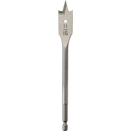 Flat Boring Bit, 11/16" Diameter, 1/4" Hex Shank, 6-1/8" Length Groupe Generik