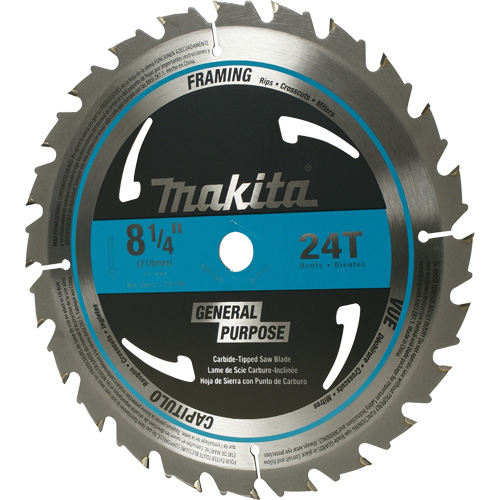 Carbide-Tipped Circular Framing Saw Blade, 8-1/4", 24 Teeth, Wood Use Groupe Generik