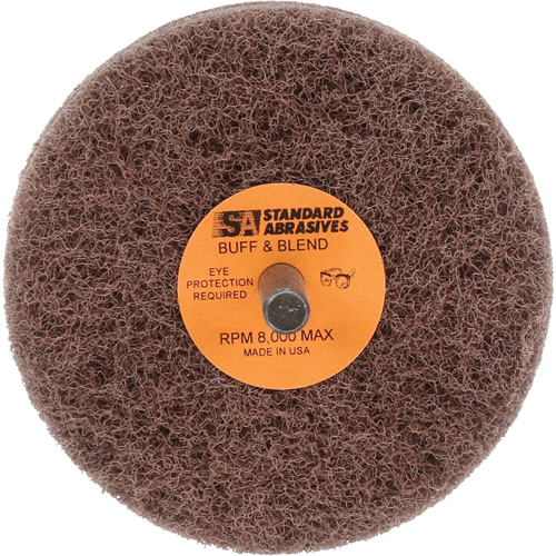 Meule Buff & Blend Standard Abrasives, 3" dia. x 2" la, Arbre 1/4", Oxyde d'aluminium Groupe Generik