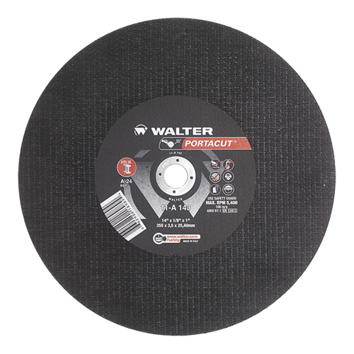 Portacut High Speed Cut-Off Wheel, 14" x 1/8", 1" Arbor, Type 1, Aluminum Oxide, 5400 RPM Groupe Generik