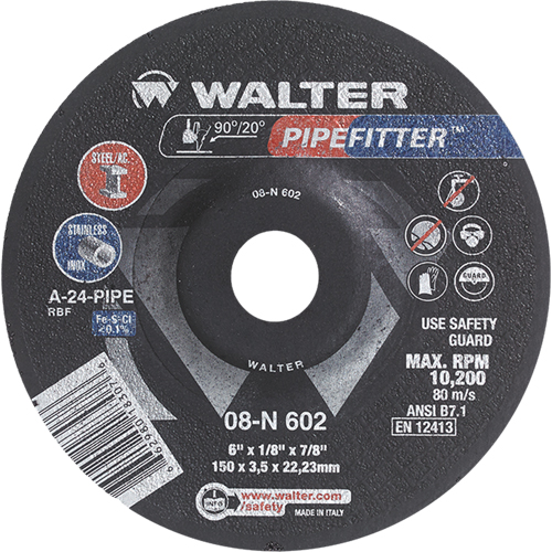 PIPEFITTER Grinding Wheel, 5" x 1/8", 7/8" Arbor, Type 27 Groupe Generik