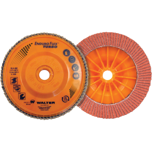 Enduro-Flex Turbo Flap Disc, 4-1/2" x 5/8"-11, Type 27S, 36/60 Grit, Ceramic Groupe Generik