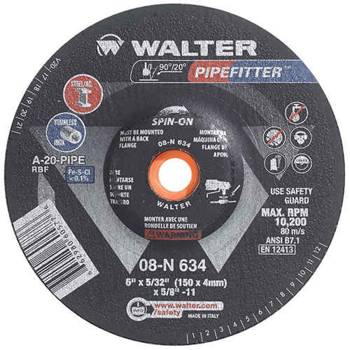 PIPEFITTER Grinding Wheel, 6" x 5/32", Aluminum Oxide, Type 27 Groupe Generik