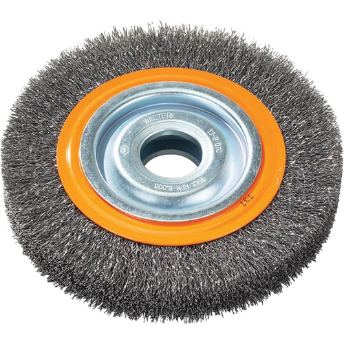 Brosses rotatives &agrave; fils torsad&eacute;s d'&eacute;tabli, 6" dia., Fils 0,0118", Arbre 1/2" - 1/4" Groupe Generik