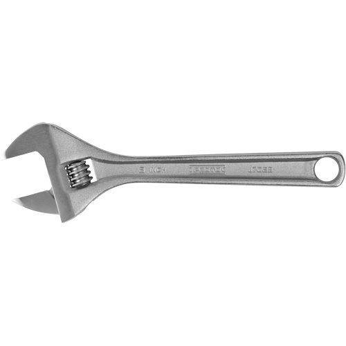 Adjustable Wrench, 8" L, 1-7/32" Max Width, Chrome Groupe Generik