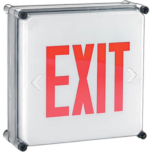 Enseignes Exit Aqua NEMA 4x, DEL, &agrave; raccordement fixe, 11-3/4" lo x 11-3/4" la, Anglais Groupe Generik