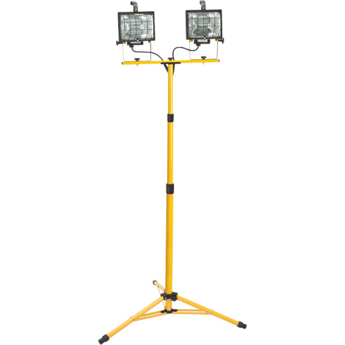 Twin-Head Work Light, Halogen, 500 W, 16000 Lumens, Steel Housing Groupe Generik