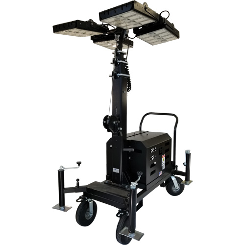 Beacon LED Four-Light Tower, Diesel/Electric, 800 Watts, 120000 Lumens, 17' High Groupe Generik
