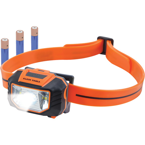 Headlamp with Silicone Hardhat Strap, LED, AAA Batteries, Plastic Groupe Generik