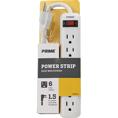 Power Strip, 6 Outlet(s), 1-1/2', 15 A, 1875 W, 125 V Groupe Generik