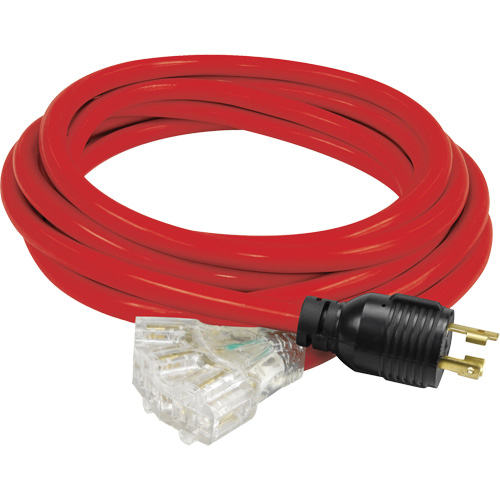 Rallonge pour g&eacute;n&eacute;ratrice avec triple fiche, STW, AWG 10, 3 prise(s), 25' Groupe Generik