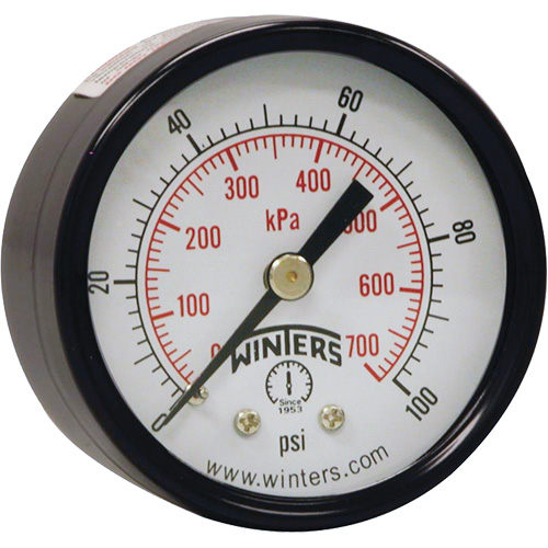 Economy Pressure Gauge, 2" , 0 - 160 psi, Back Mount, Analogue Groupe Generik