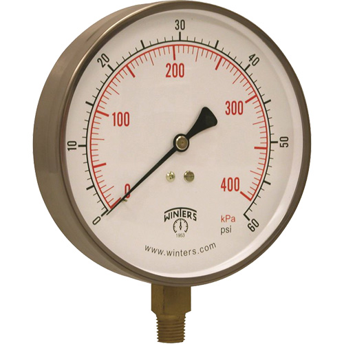 Stainless Steel Pressure Gauge, 2-1/2" , 30" Hg Vac., Bottom Mount, Liquid Filled Analogue Groupe Generik
