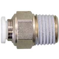 Straight Threaded Connector, 1/4", Brass, NPT Thread Groupe Generik