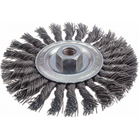 Brosses rotatives &agrave; fils nou&eacute;s - Brosse rotative &agrave; fils nou&eacute;s, fils nou&eacute;s standards, Dia. 6", Fils 0,023", Arbre 5/8"-11, Acier Groupe Generik