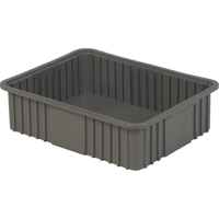 Contenant Divider Box, Poly&eacute;thyl&egrave;ne, 20,9" la x 15,9" p x 6" h, Gris Groupe Generik