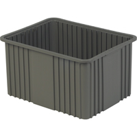 Contenant Divider Box, Poly&eacute;thyl&egrave;ne, 20,9" la x 15,9" p x 12" h, Gris Groupe Generik