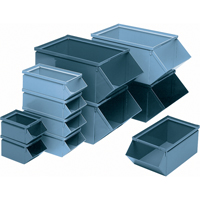 Steel Bin, 100 lbs. Cap., 12" W x 20-1/2" D x 9-1/2" H, Blue Groupe Generik