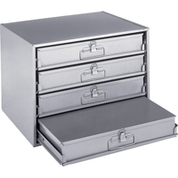 Casiers pour boîtes &agrave; compartiments, Acier, 4 compartiments, 20" la x 15-3/4" p, 15" h, Gris Groupe Generik