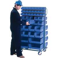 Support mobile deux c&ocirc;t&eacute;s pour bacs, &agrave; deux c&ocirc;t&eacute;s, 96 bacs, 36" la x 24" p x 63" h Groupe Generik