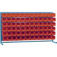 Rayonnage &agrave; persienne avec bacs, 72 bacs, 72" la x 15" p x 40" h Groupe Generik